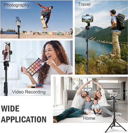 Liphisy 64” Tripod for Cell Phone & Camera, Phone Tripod - Image 6