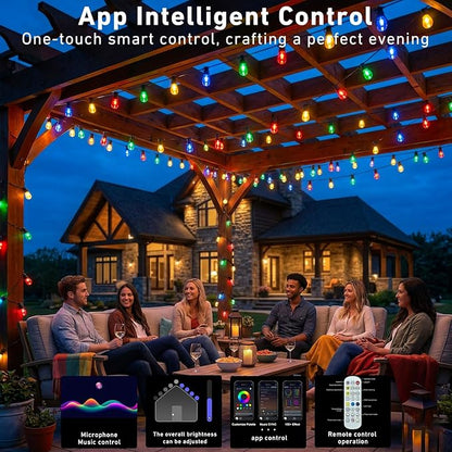 Outdoor String Lights, 200FT Smart RGB+IC Patio Lights - Image 3