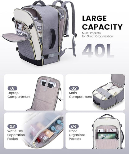 LOVEVOOK Large Travel Backpack for Women, TSA Carry on Backpack for Airplanes - Image 3