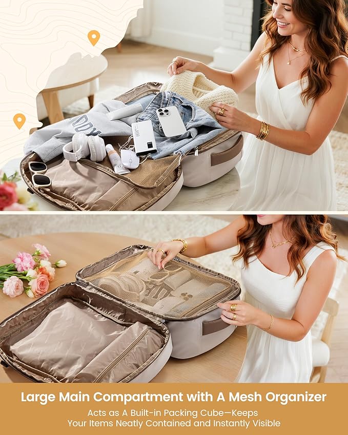 LOVEVOOK 40L Travel Backpack for Women, Airline Approved Carry On Luggage - Image 4