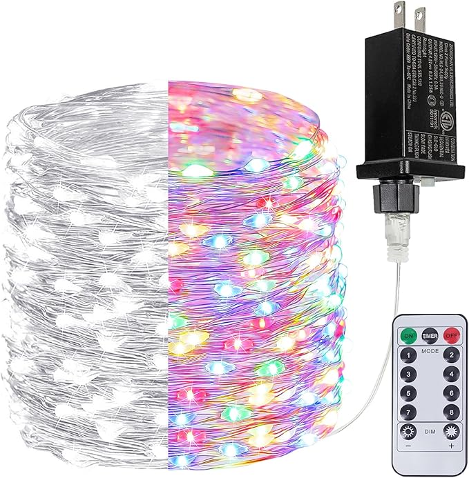 Cool White ⇋ Multicolor 66Ft 200LED Christmas Fairy Lights Plug in by BHCLIGHT