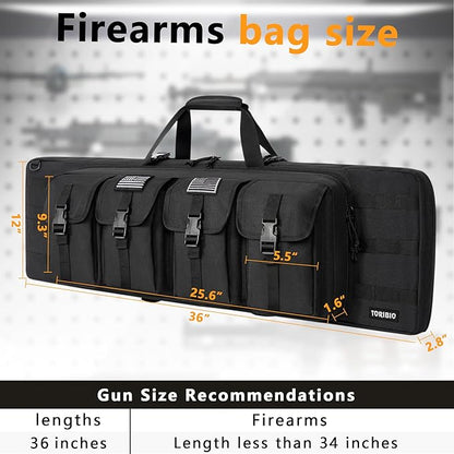 TORIBIO Double Rifle Case Soft Bag 32" 34" 36" 42" 46" 48'' 51“ 55” Gun Case - Image 2