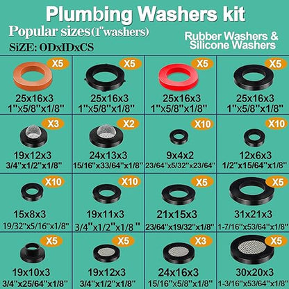 XBVV 37 Size 1075 Pcs Faucet Washers & O-Rings Kit & Plumbing Gasket 3-in-1 - Image 6