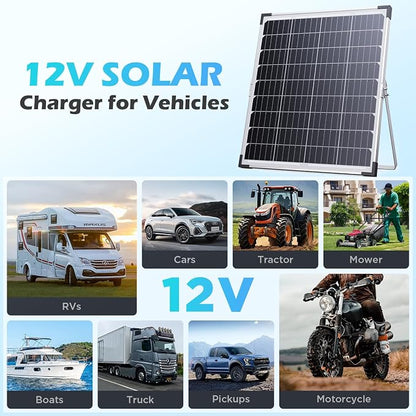30W 12V Solar Battery Charger & Maintainer, Waterproof Trickle Charging Kit - Image 8