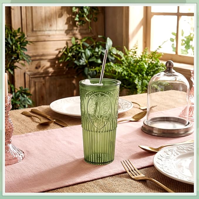 8 Set 20oz Vintage Plastic Tumbler - Image 4