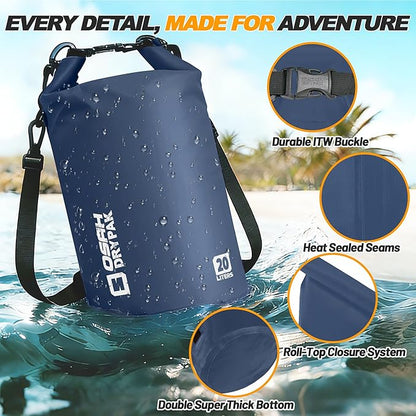Waterproof Dry Bag, 5L/10L/20L/30L/40L Roll Top Lightweight Storage Backpack - Image 3