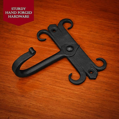 Mystic Colonial Rustic Cast Iron Wall Hooks, Heavy Duty Retro Utility Hooks - Image 9