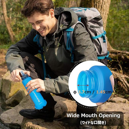 Azarxis TPU Soft Flask Collapsible Water Bottle Running Folding Gel Water - Image 6