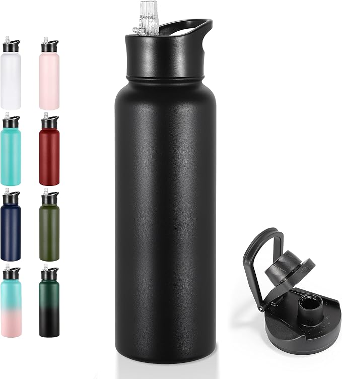 VEGOND 40 oz Insulated Water Bottle Stainless Steel Metal Water Bottles by VEGOND
