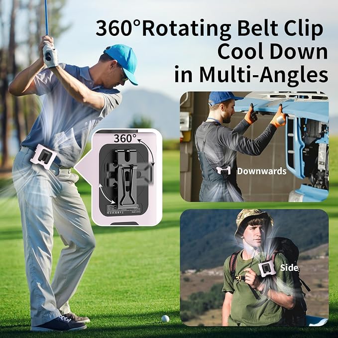Socool 14500mAh Portable Waist Fan Clip on Belt 360 Rotation Wearable - Image 5