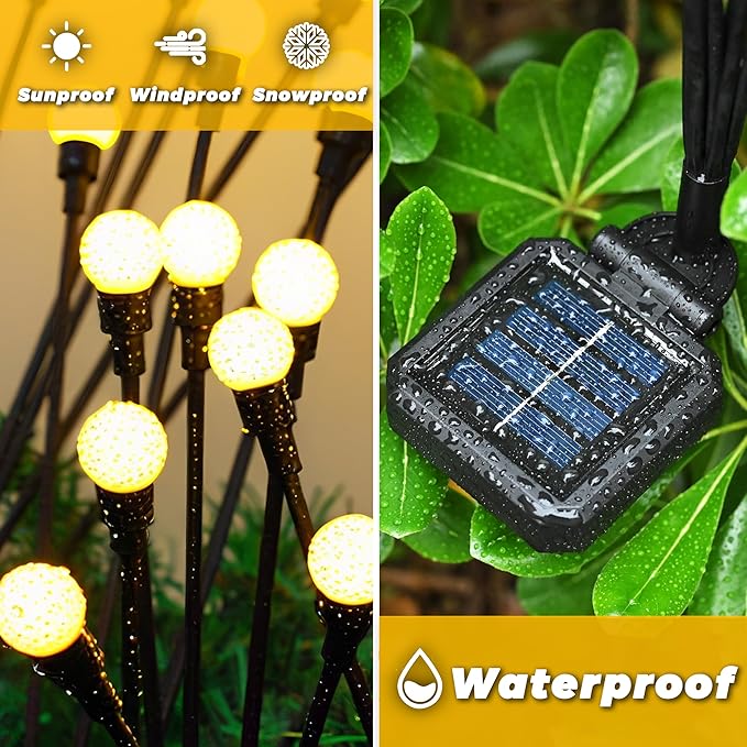Solar Lights Outdoor-2Pack 16LEDs Solar Garden Firefly Lights Outside, Solar - Image 7