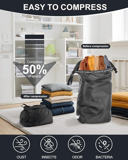 Travel Laundry Bag, Pump-free Vacuum Compression Dirty Clothes Bag, Large - Image 3