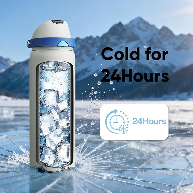 Insulated Water Bottle with Straw - Image 7