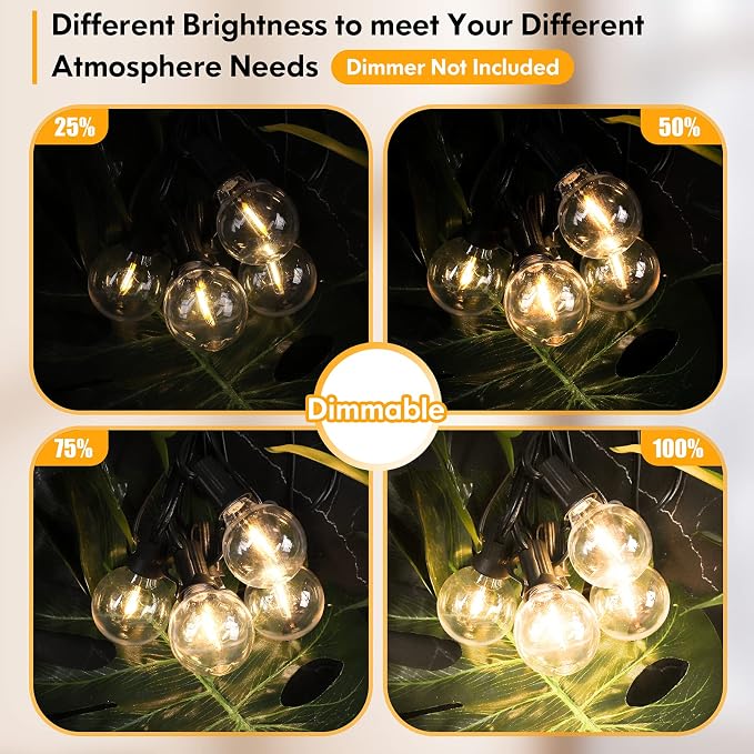 100FT LED Outdoor String Lights Patio Light - Image 5