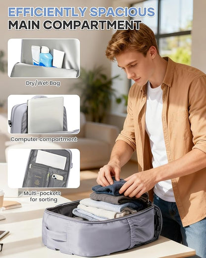 WONHOX Large Travel Backpack Carry on Flight Approved Laptop Work Business - Image 7