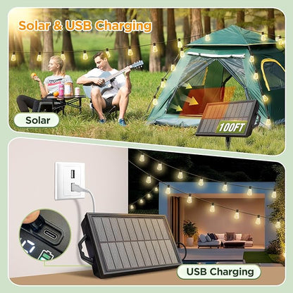 100FT Solar String Lights Outdoor Waterproof - Image 2