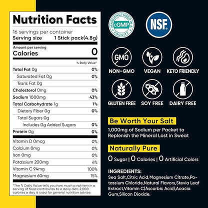 Venture Pal High Sodium Sugar Free Electrolytes Powder Packet, Zero Calories - Image 8