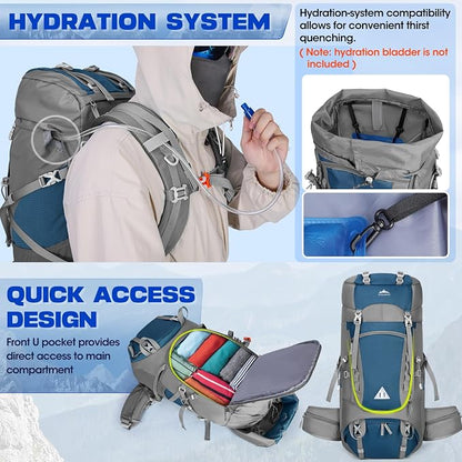IGOLUMON 60L Hiking Backpack Waterproof Camping Backpack - Image 5