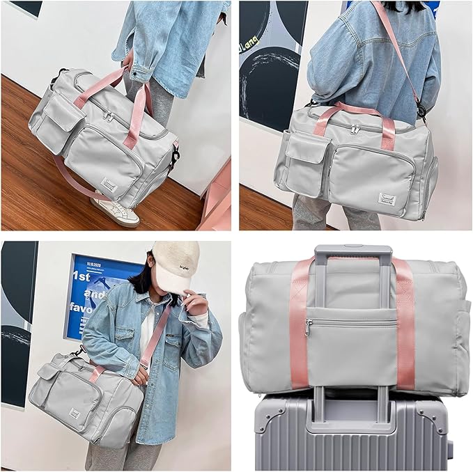 Suruid Travel Duffel Bag with Shoes Compartment Sports Gym Bag with Dry Wet - Image 7