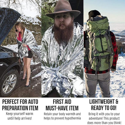 Emergency Mylar Thermal Blankets, Space Blanket Survival kit Camping Blanket - Image 2