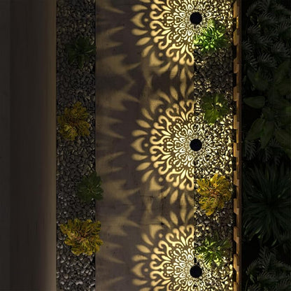 gardencave 6 Pack Solar Lights Outdoor Garden Decorative Mandala Solar Pathway - Image 6