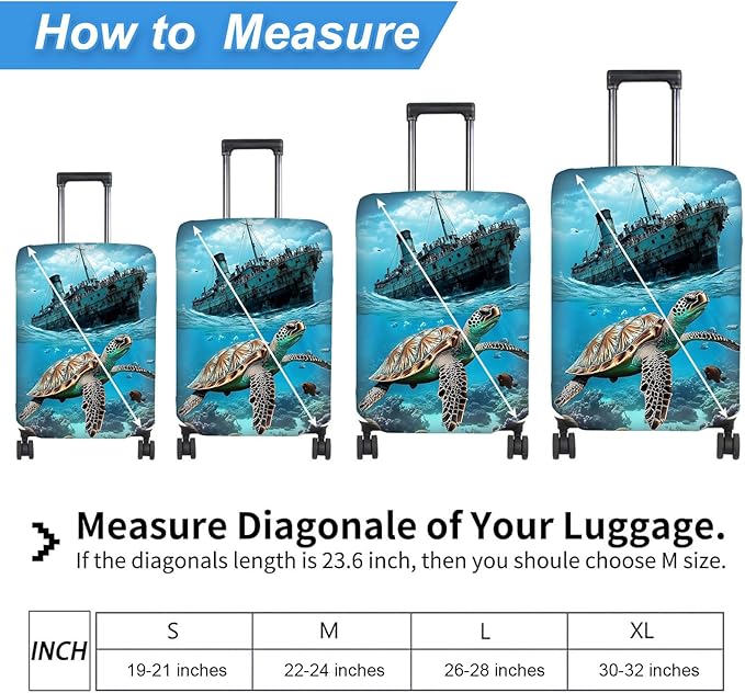 Luggage Cover Protector for 22-24 Inch Suitcases, TSA Approved Elastic Travel - Image 2