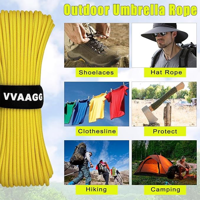 VVAAGG 1000 Paracord Rope 200FT, 4mm Utility Parachute Cord 12 Strand Nylon Rope - Image 5