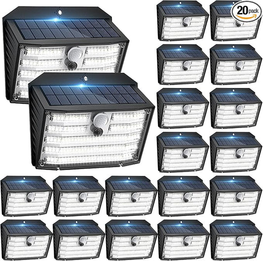 Solar Motion Lights Outdoor, Ultra Bright Solar Fence Lights by Claoner