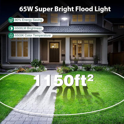 65W LED Flood Light Outdoor, 6500 Lumen Super Bright Security Lights, 3 - Image 6