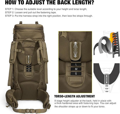 Mardingtop 75L Molle Hiking Internal Frame Backpacks - Image 6