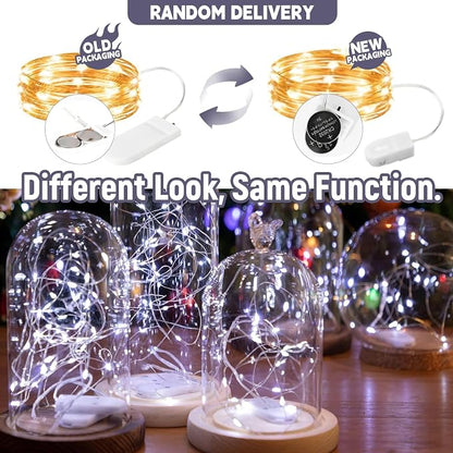 12-Pack LED Fairy Lights 7 Feet Battery Powered Waterproof Silver Wire 20 Slim - Image 6