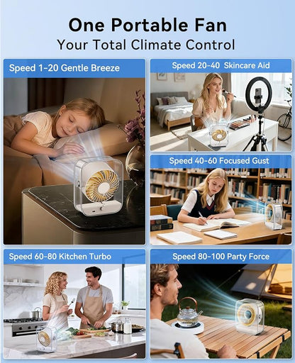 DIGIX Portable Desk Fan for Bedroom, Rechargeable Small Table Fan - Image 9