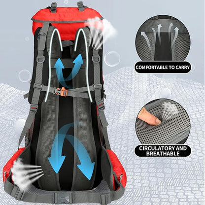 75L Hiking Backpack with Rain Cover Waterproof Camping Backpack Shoes Warehouse - Image 5