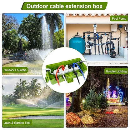 Medium Outdoor Electrical Box, IP54 Waterproof Extension Cord Cover w/ 6 Cable - Image 7