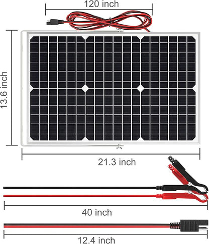 SOLPERK Solar Panel Kit 30W 12V, Waterproof Solar Battery Trickle Charger - Image 7