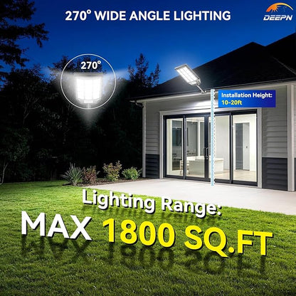 Deepn Solar Lights Outdoor Waterproof, Solar Street Lights Outdoor, 6500K LED - Image 4