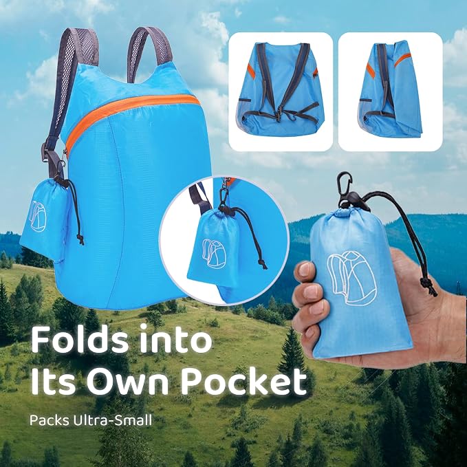 Lightweight and Thin Foldable Backpack, Climbing Bag, Hiking Daypack, 20L - Image 6