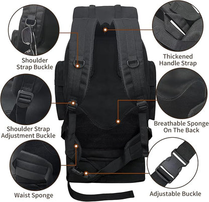 Hiking Backpack, 100L Large Camping Backpack, Expandable Waterproof MOLLE - Image 4