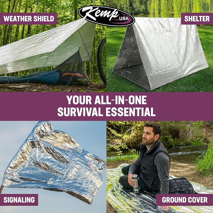 Kemp USA Emergency Mylar Blanket Pack of 25 Lightweight Thermal Reflective - Image 6