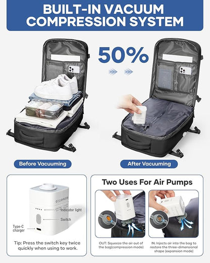 Vacuum Backpack Travel with Pump, Large Travel Backpack with Vacuum System - Image 2