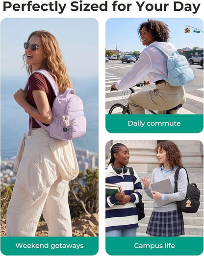 BAGSMART Small Backpacks for Women, Lightweight Puffer Mini Backpack Purse - Image 7