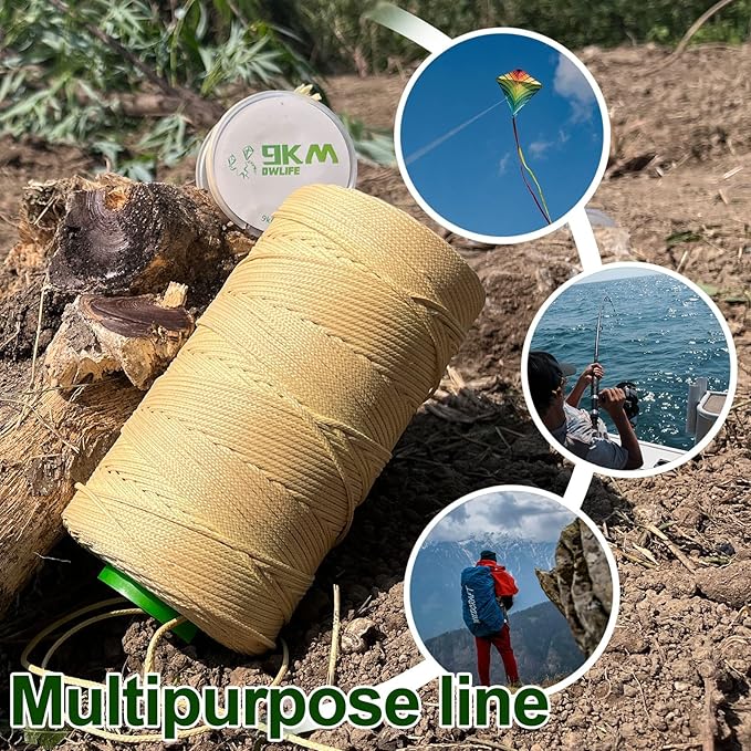 9KM DWLIFE Braided Kevlar Cord, 100lb~2000lb, High Tensile Strength, Flame - Image 6