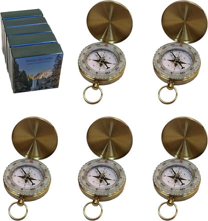 Glow in the Dark Brass Pocket Compass by StanleyLondon