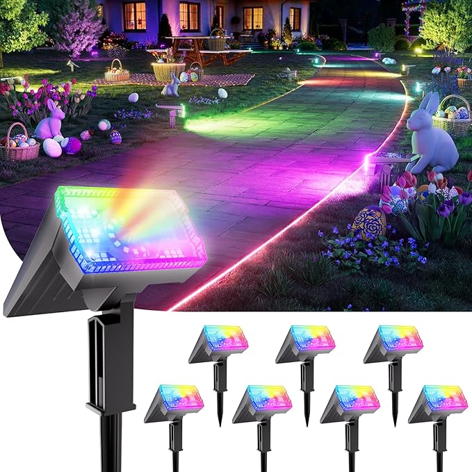 8-Pack Solar Spot Lights Outdoor Multicolor IP67 Waterproof RGB by Professionalproductionofsolarlightsoutdoor%EF%BC%9A%EF%BC%89