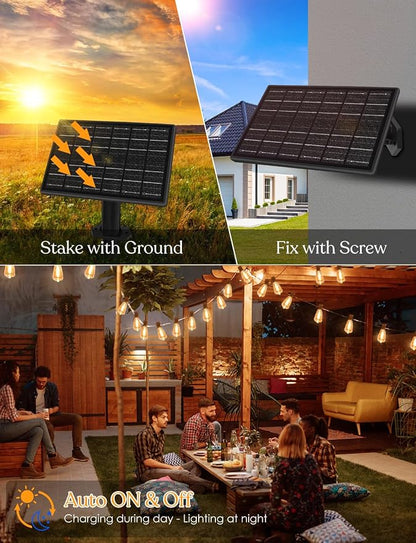 GHUSTAR 50ft Solar Outdoor String Lights - Image 6