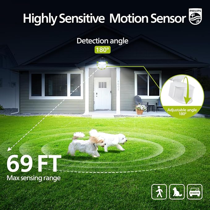 Philips 3600LM Solar Security Lights w/PIR Motion Sensor Outdoor, Waterproof - Image 5