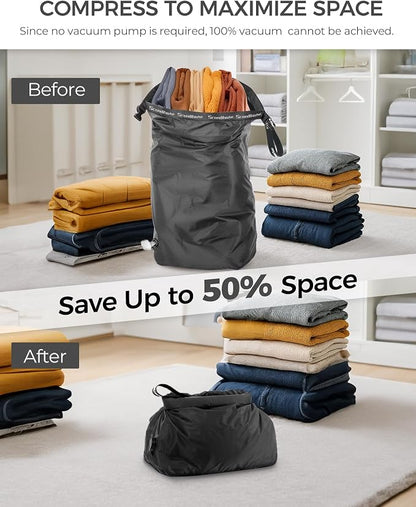 Travel Laundry Bag, Pump-Free Vacuum Compression Dirty Clothes Bag, Reusable - Image 3