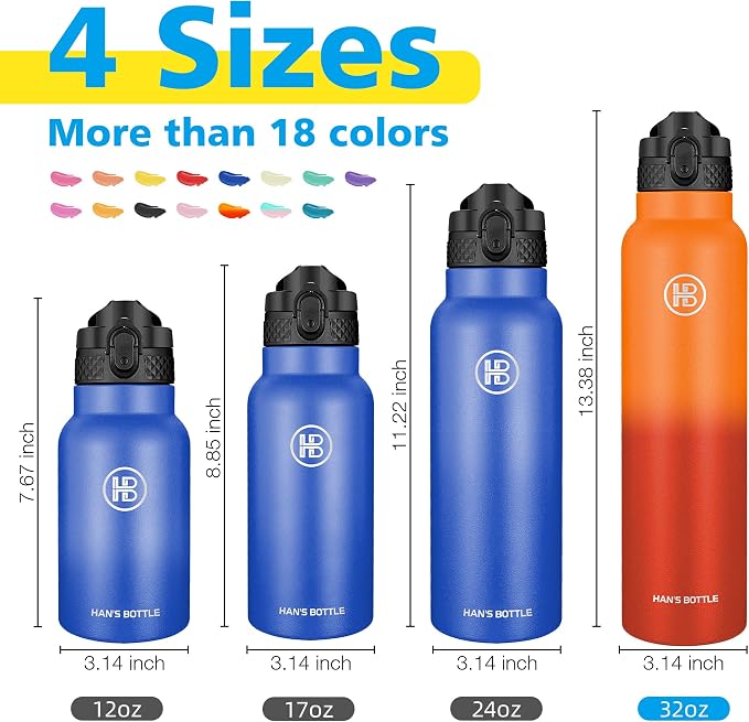 Han's Bottle Sports Water Bottle - 32 Oz - Image 2