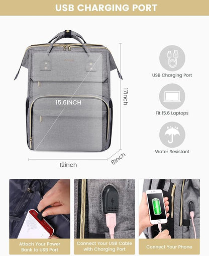 LOVEVOOK Laptop Backpack for Women, 15.6 Inch Travel Backpack - Image 7