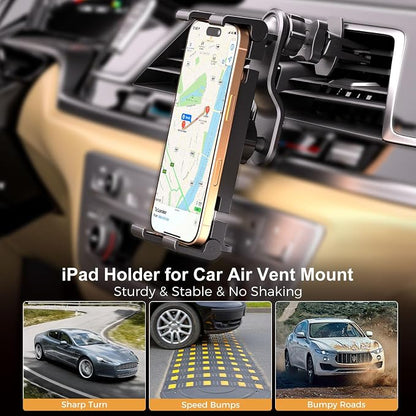 PLDHPRO iPad Holder for Car CD Slot, Adjustable Tablet Mount Air Vent Stand - Image 3